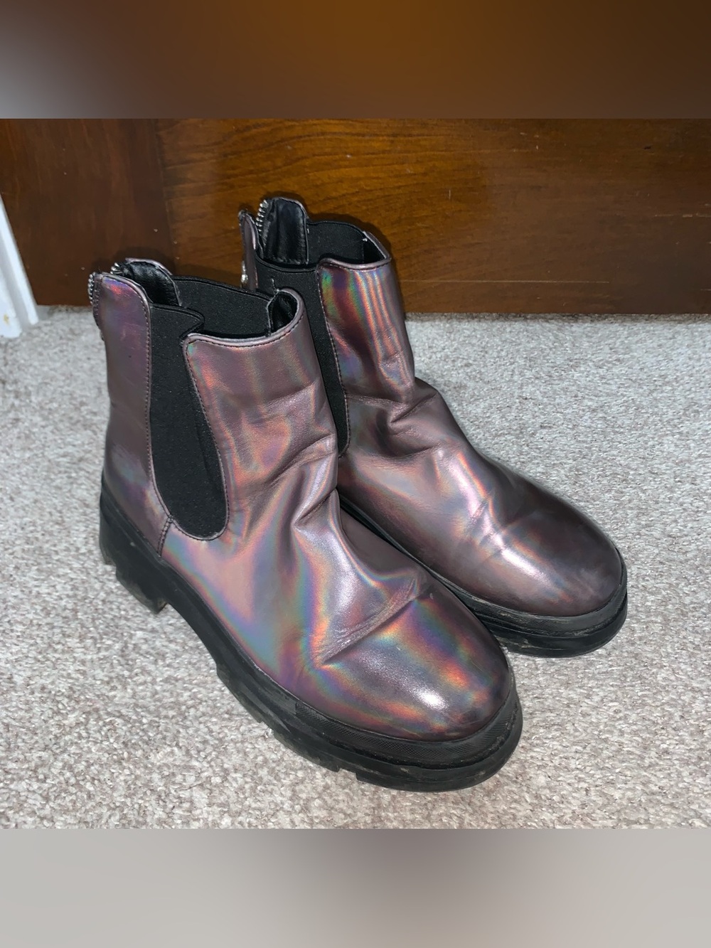 Steve Madden Iridescent Chelsea Boot in Rainbow Sheen